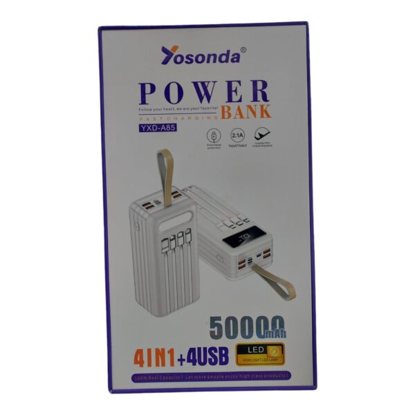 Power Bank YOSANDA Original 50000 mAh 4IN1 + 4USB ( 1 Year Warenty )