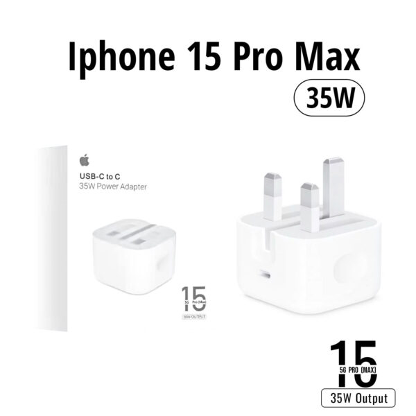 IPhone 15 Pro Max 3 Pin 35w USB-C Power Adapter