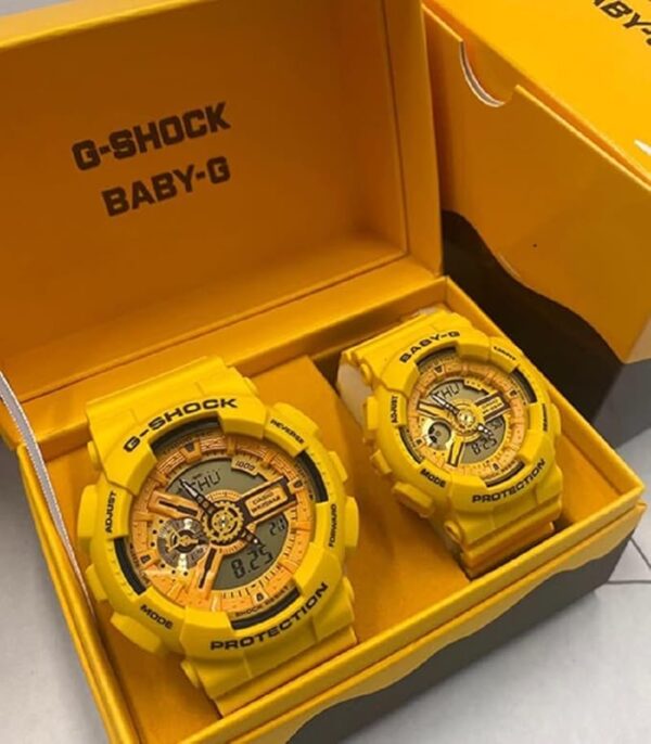 Casio G-Shock Baby-G Couple Watch, Yellow Band, Yellow Dial - Image 3