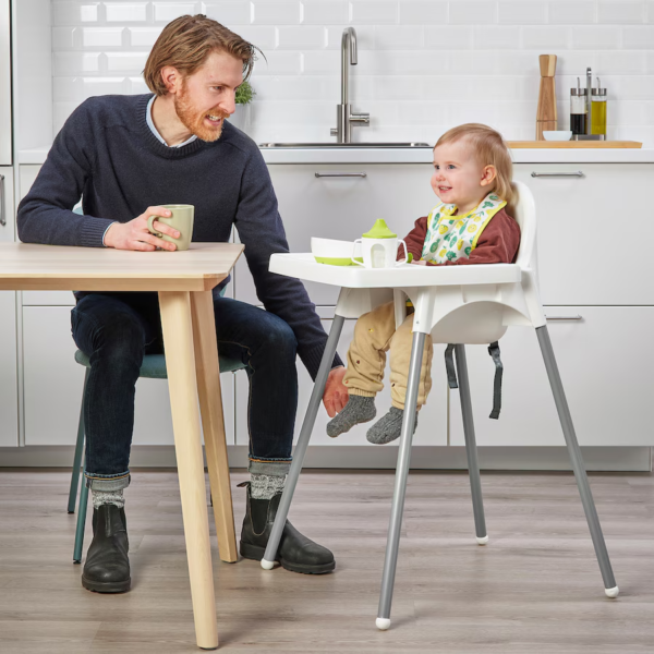 ANTILOP Highchair with safety belt, white/silver-colour - Image 2